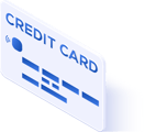 An illustration of a credit card and the letters ACH.